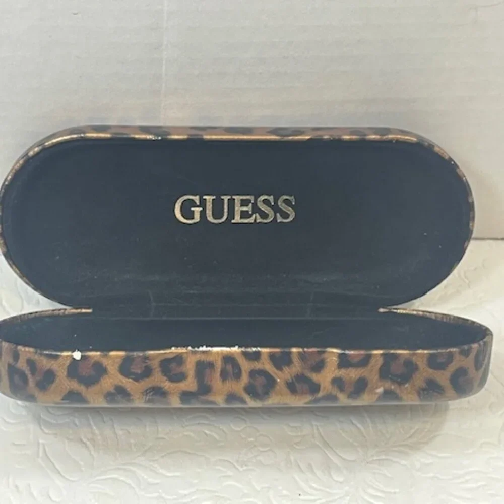 GUESS Designer Leopard Print Case for Eyeglasses